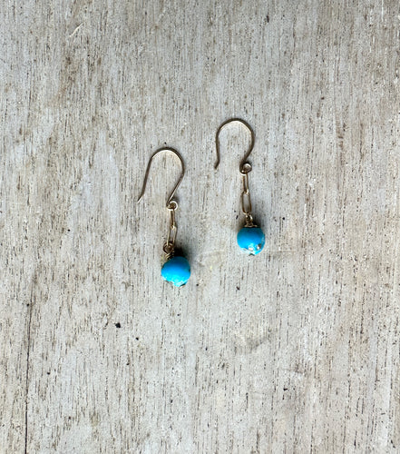 Small Turquoise Bead Earrings