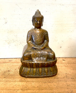 Small Bronze Metal Sitting Buddha