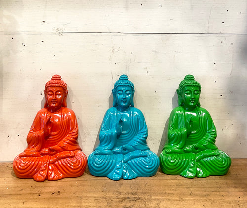 Multicolor Small Sitting Resin Buddha