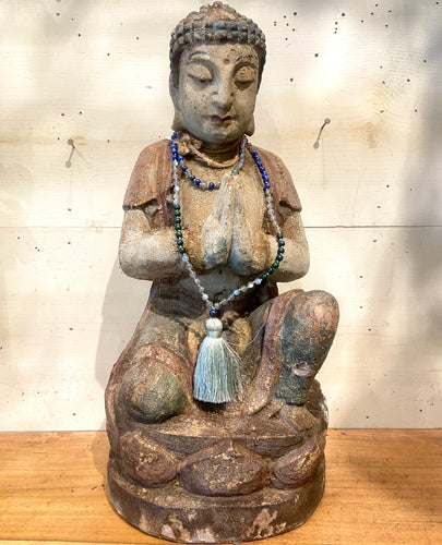 Large Vintage Camphor Kneeling Buddha