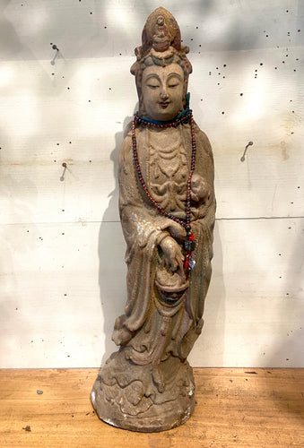 Large Vintage Camphor Standing Quan Yin III