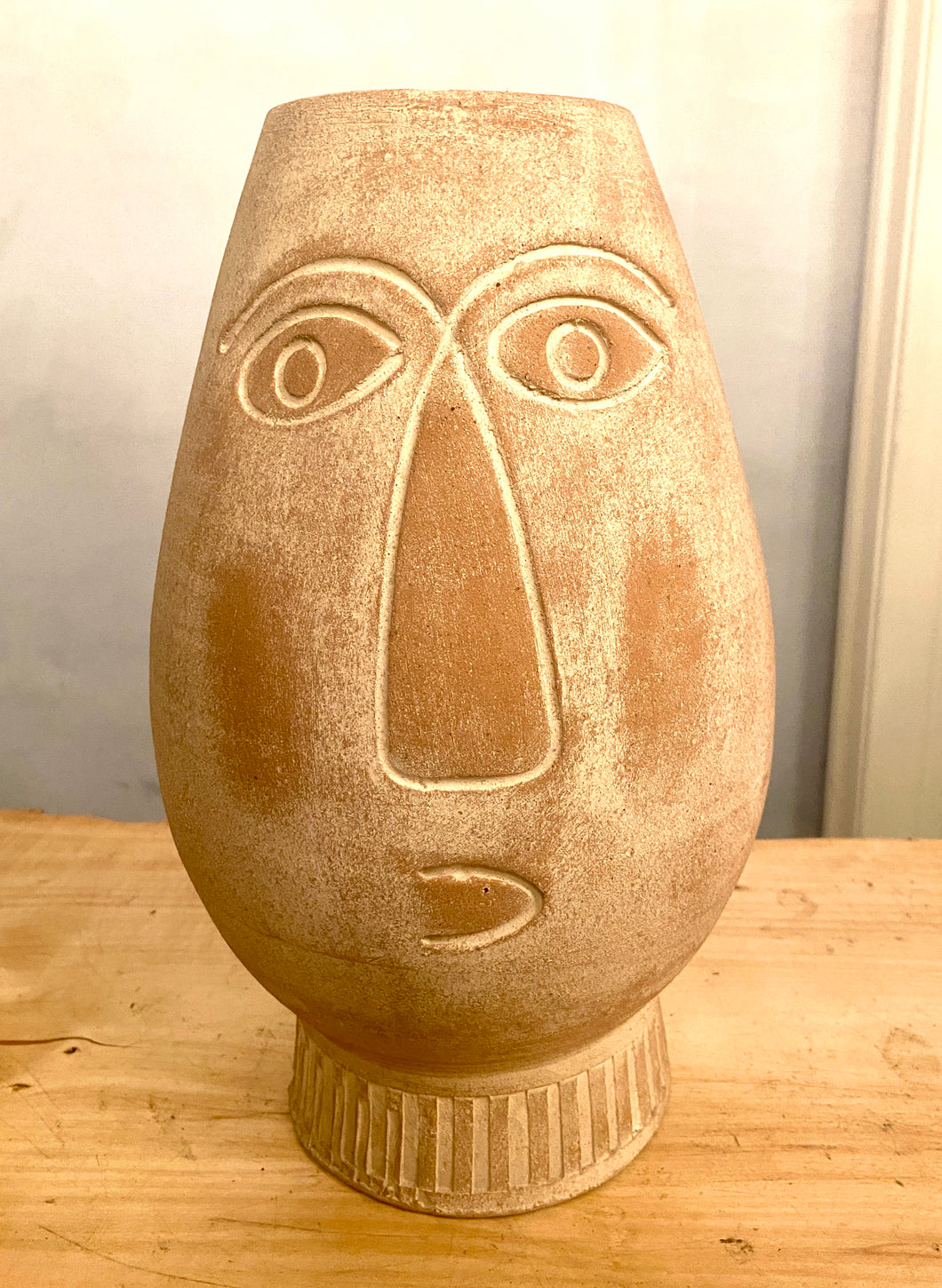 Face Terracotta Ceramic Vase III