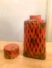 Load image into Gallery viewer, Red Ceramic Lidded Vase