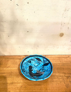 Hand Painted Blue Ceramic Mudball Dish