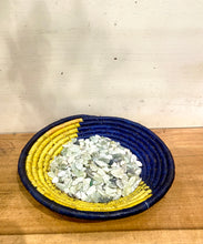 Load image into Gallery viewer, Blue and Yellow Woven Mudball Dish