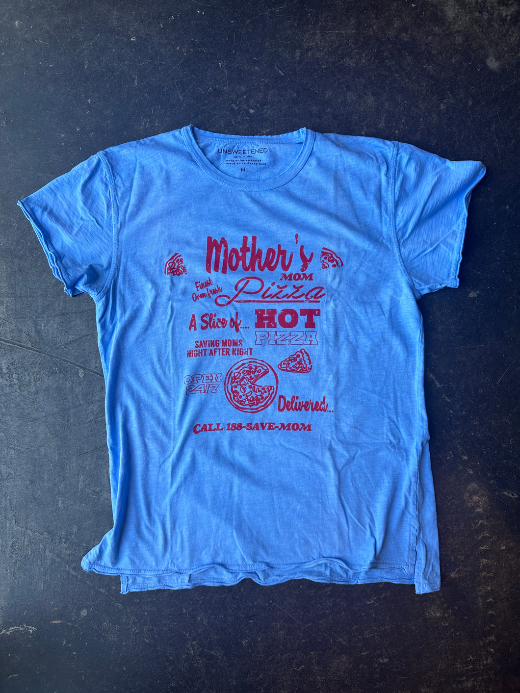 Sky Blue Hot Pizza Cotton T-shirt
