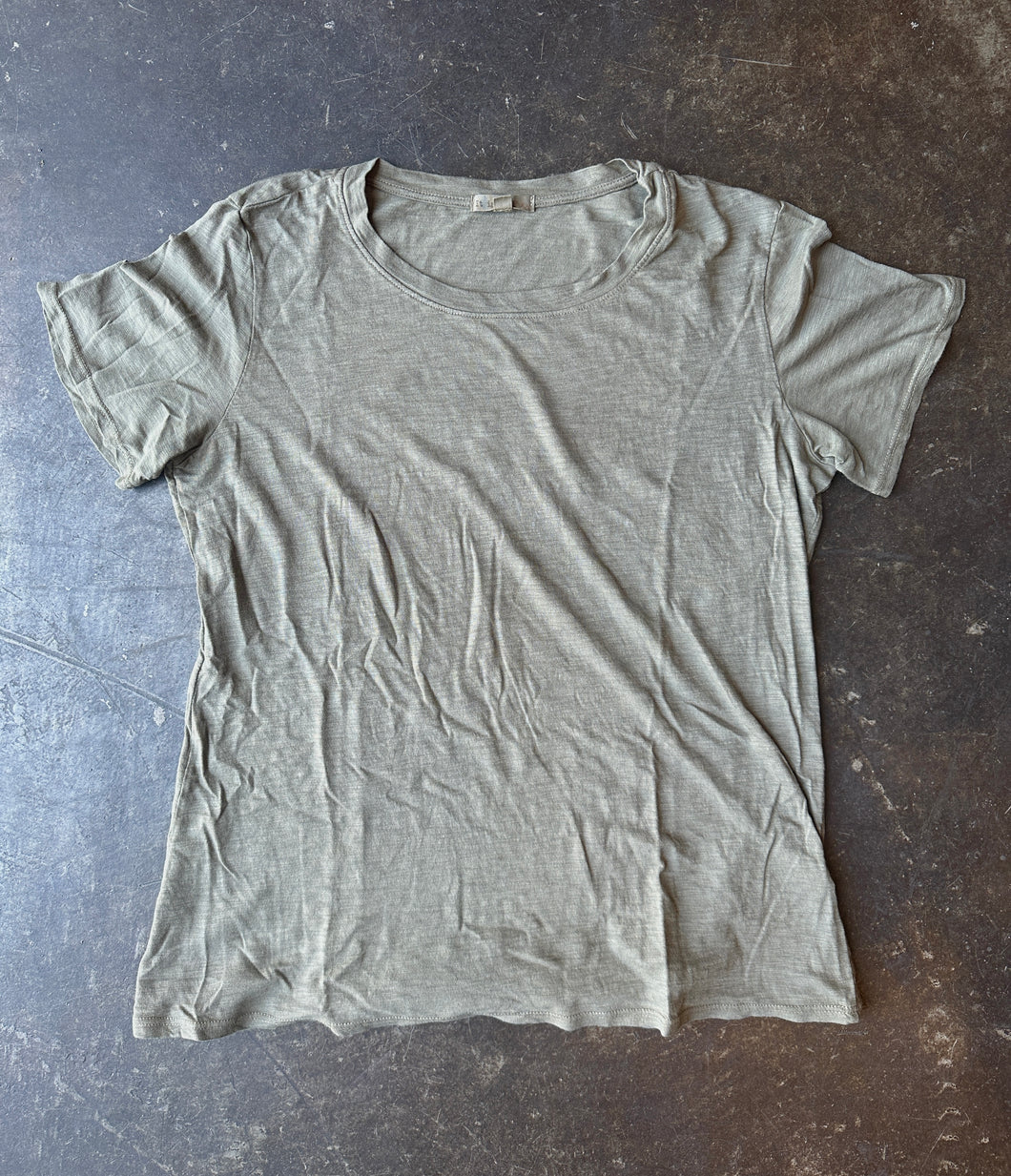 Olive Crewneck Cotton T-shirt
