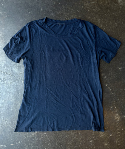 Navy Crewneck Cotton T-shirt