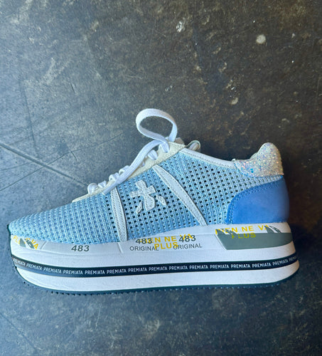 Premiata Baby Blue Woven Sneaker