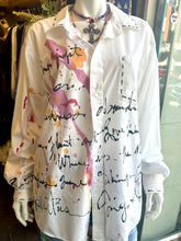 Load image into Gallery viewer, Origami Crane One of a Kind Hand Painted White Shirt II