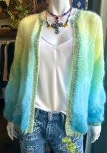 Load image into Gallery viewer, Rose Carmine Yellow Sky Blue Cardigan