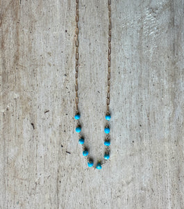 10 Mini Turquoise Bead Necklace - Main Image