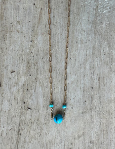 3 Turquoise Bead Necklace by GracieJames Co.