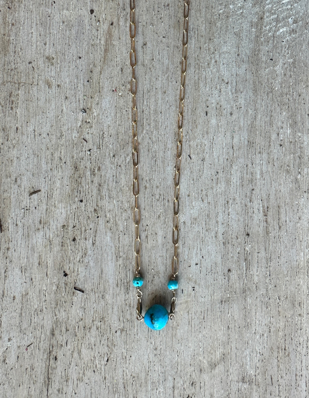 3 Turquoise Bead Necklace