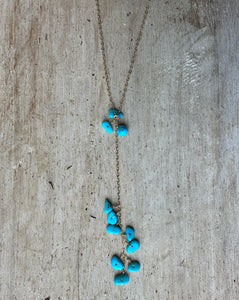 Mini Turquoise Bead Lariat Necklace