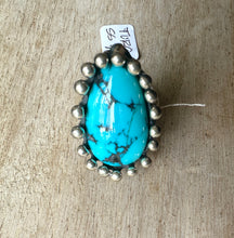 Load image into Gallery viewer, Teardrop Turquoise Silver Statement Ring