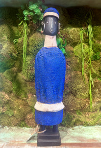 African Party Doll-Beaded Blue Large Doll by GracieJames Co.