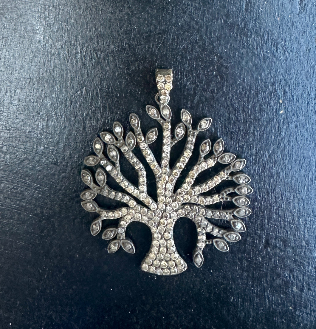 Silver and Diamond Tree of Life Pendant